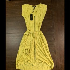 BCBGMAXAZRIA Yellow Zipper Front Dress